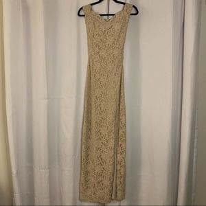 Sequin Hearts Formal Dress Prom Dress Nude Beige Dress Lace Long Gown Size 1
